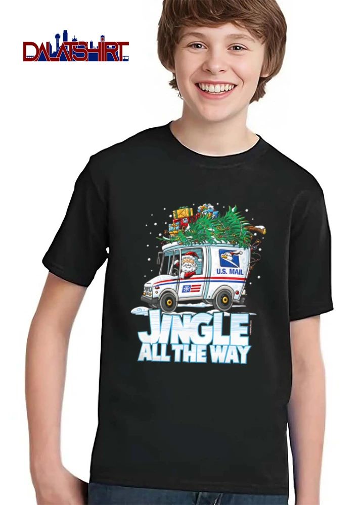 Jingle All The Way Santa Claus driving mail truck Christmas gifts shirt