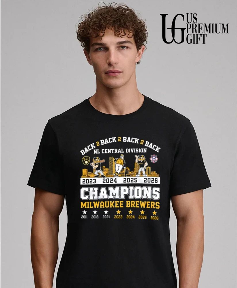 Milwaukee Brewers Back to Back NL Central Division Champions 2023 2026 shirt
