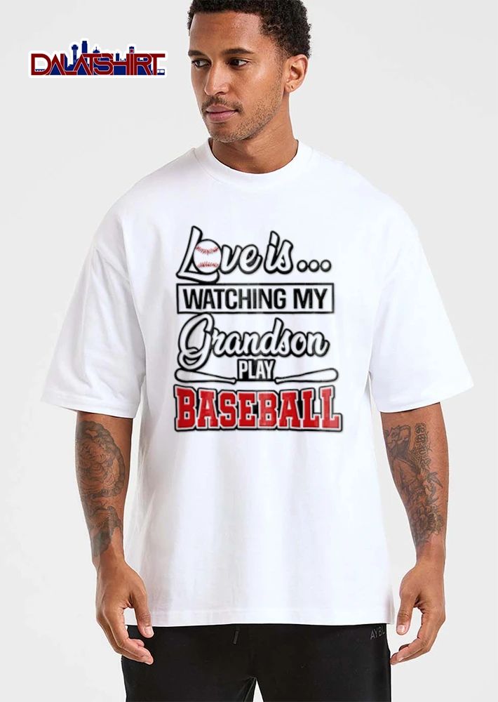 Love Is Watching MY Grandson Play Baseball bat ball graphic design shirt