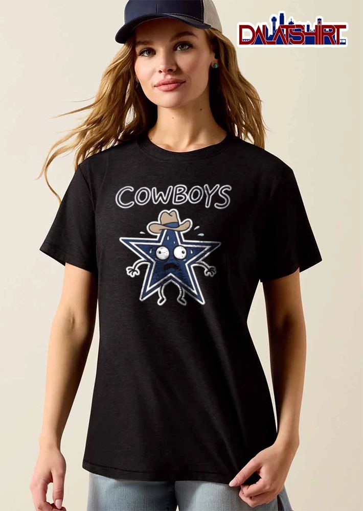 Dallas Cowboys star mascot cowboy hat sweating meme shirt