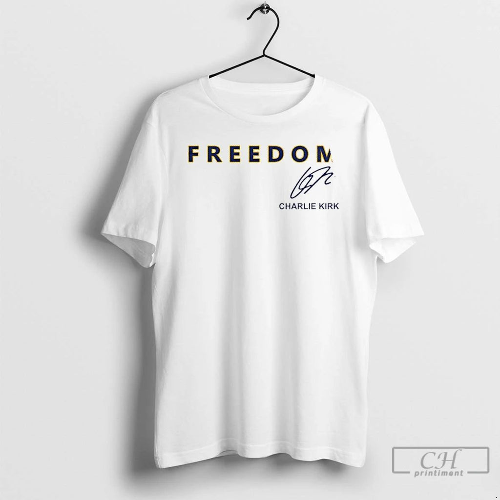 Classic Freedom Charlie Kirk Montana State Signature 2 Sided T Shirts Hoodie Longsleeve
