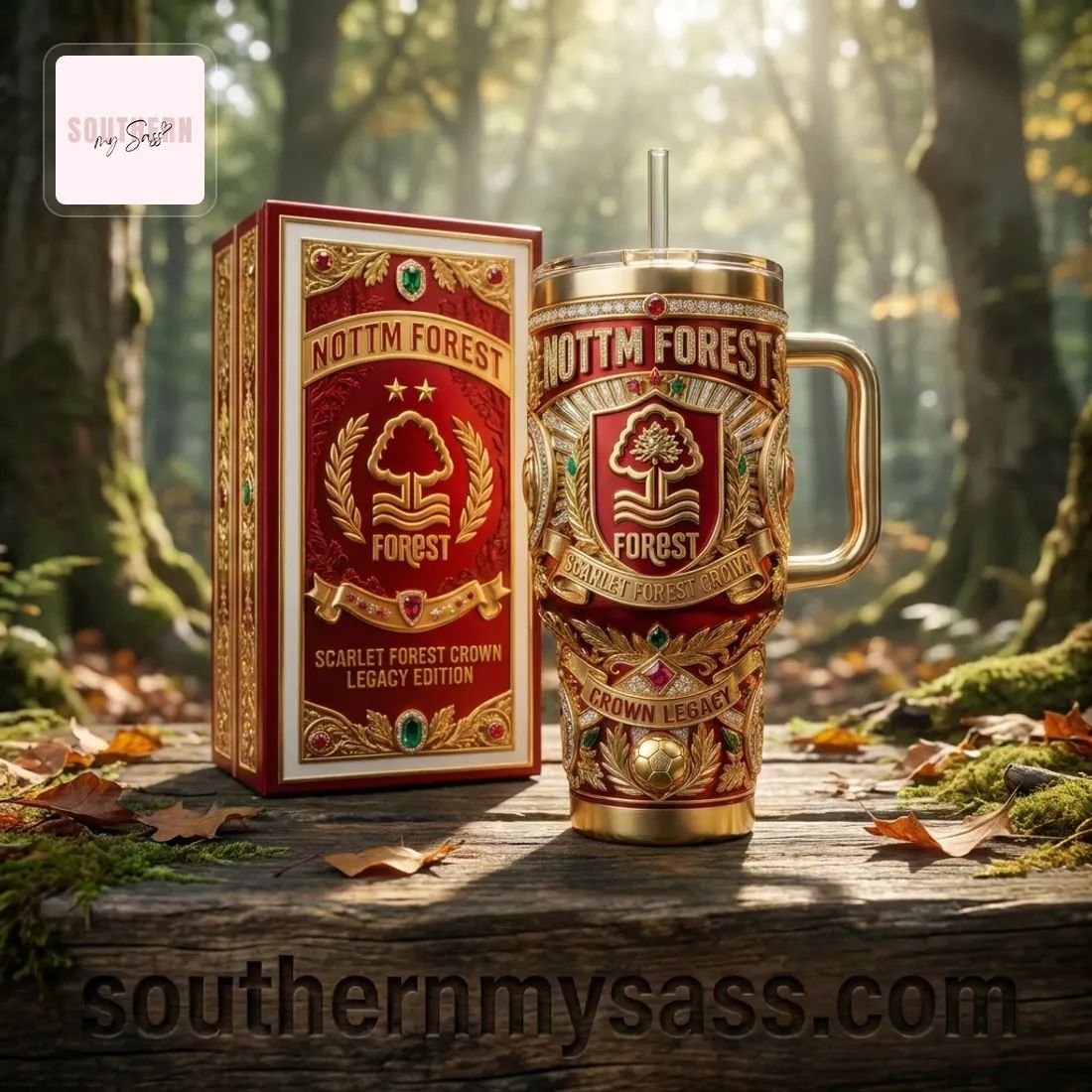 Nottingham Forest Scarlet Crown Legacy 40oz Luxury Tumbler With Handle