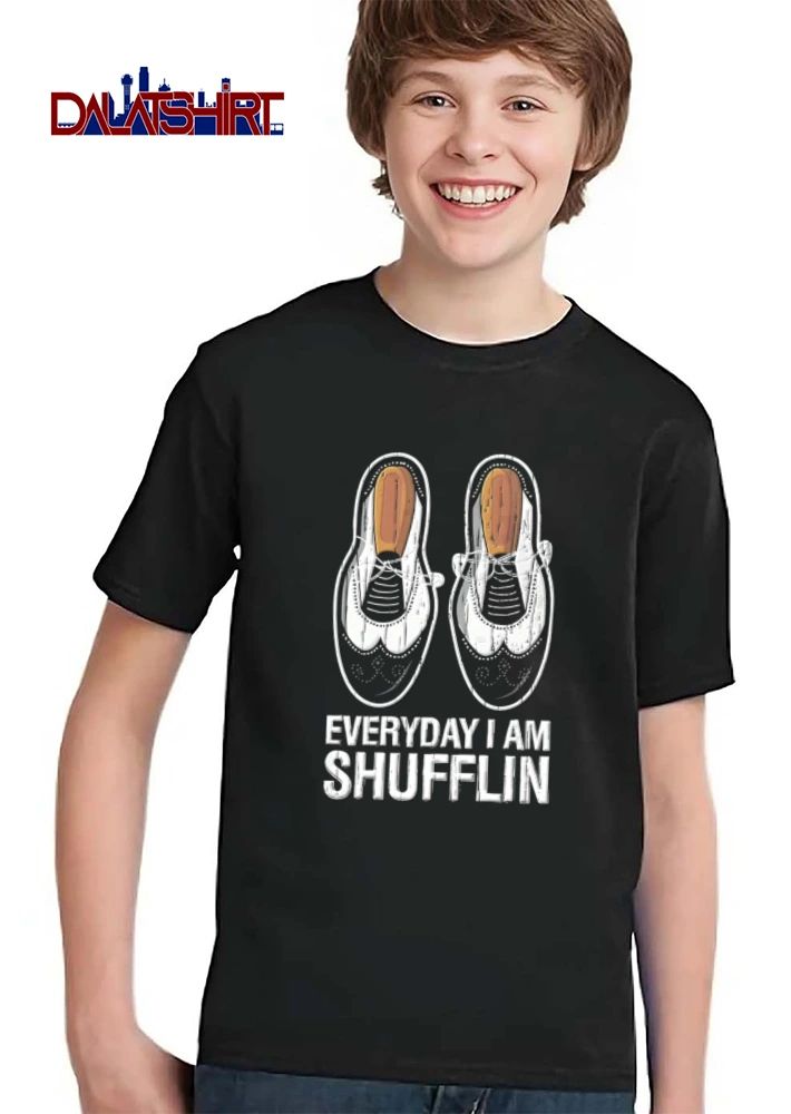 Everyday I AM Shufflin two vintage wingtip shoes illustration shirt