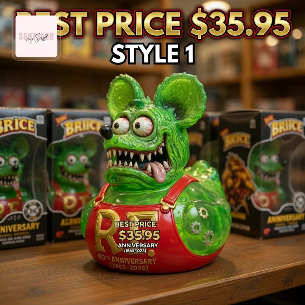 Rat Fink 63rd Anniversary Green Rubber Duck
