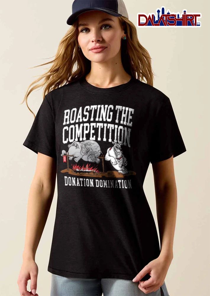 2026 Roasting THE Competition Donation Domination elephant roasting on spit bulldog shirt