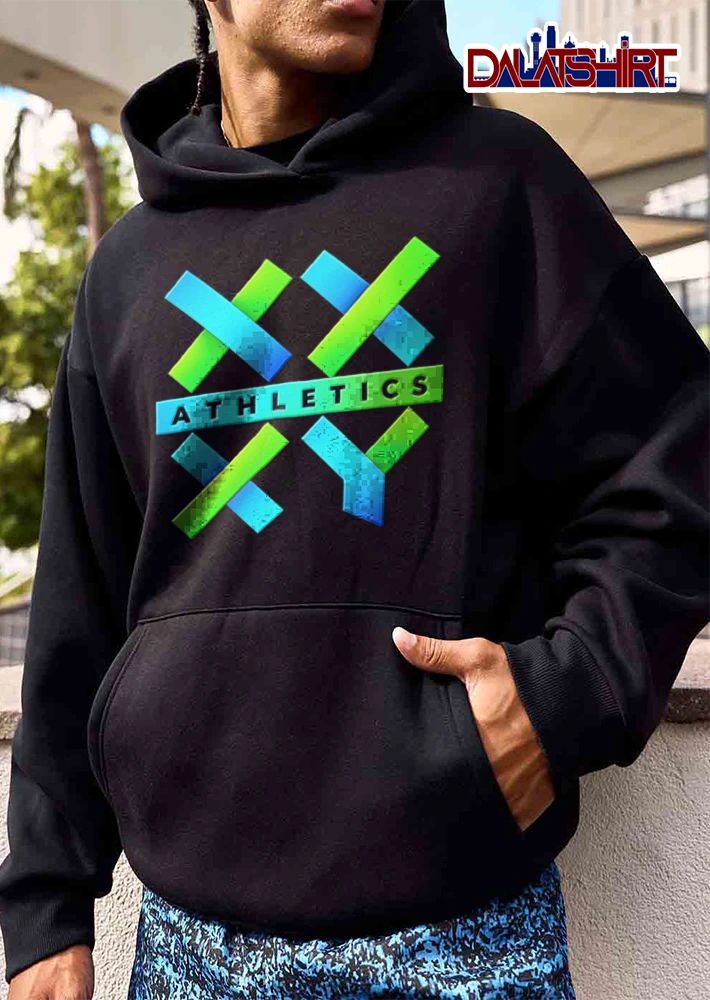 X shapes green blue geometric shirt