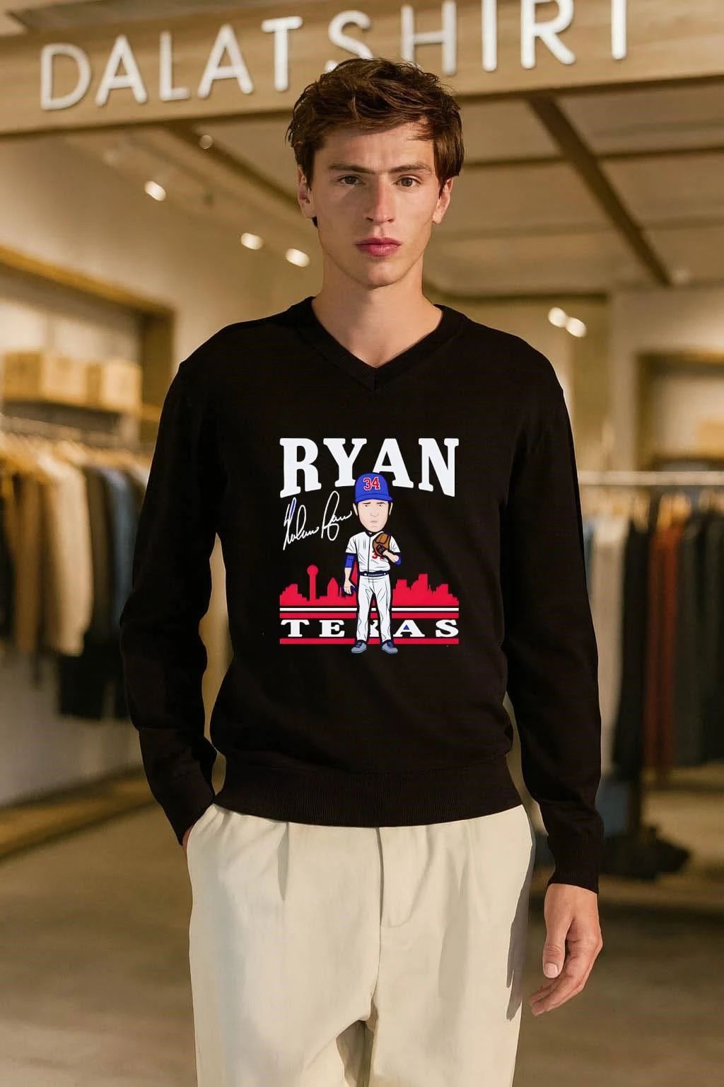 Nolan Ryan Texas Toon cartoon signature shirt