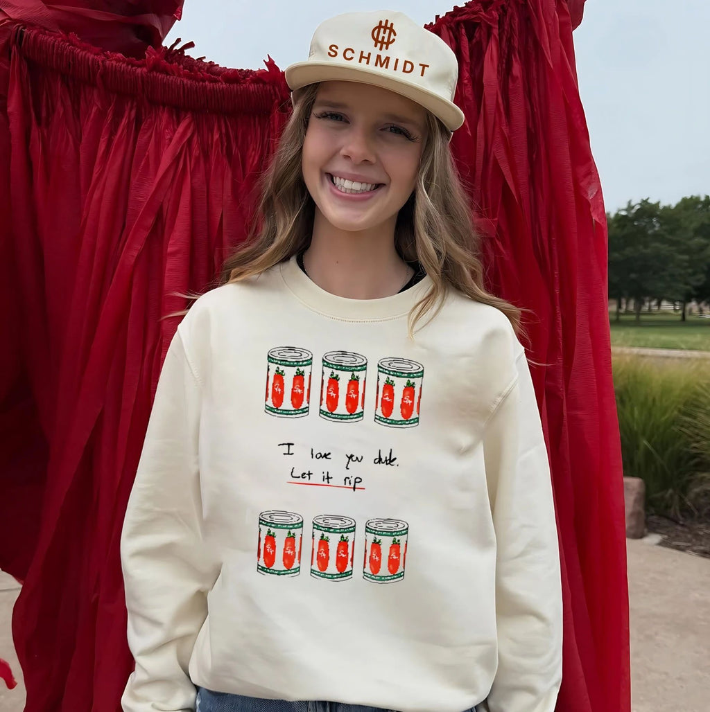 I Love You Dude Let It Rip Tomato Cans funny food shirt
