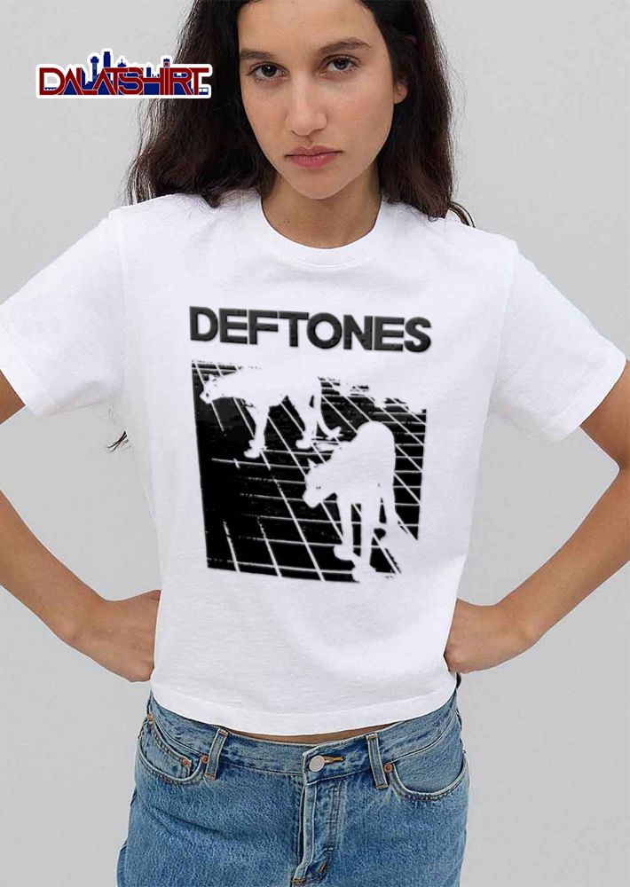 Deftones Two White Panthers On Running Track Grid Halftone shirt