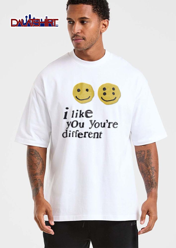 I Like You Youre Different Two Yellow Smiley Faces Four Eyes shirt