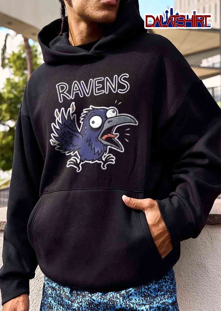 Baltimore Ravens cartoon raven screaming wide eyes meme shirt