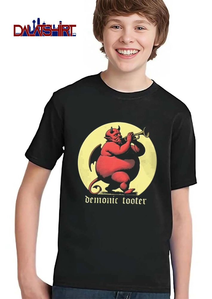 Demonic Tooter red devil playing trumpet shirt