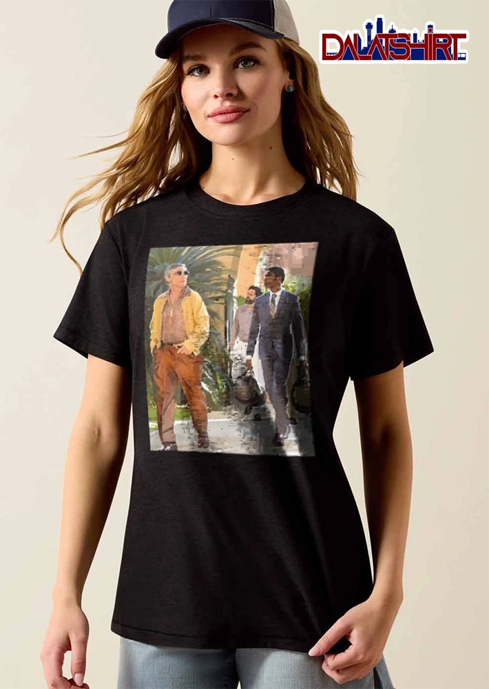 Men walking outdoors wearing suits and casual outfits shirt