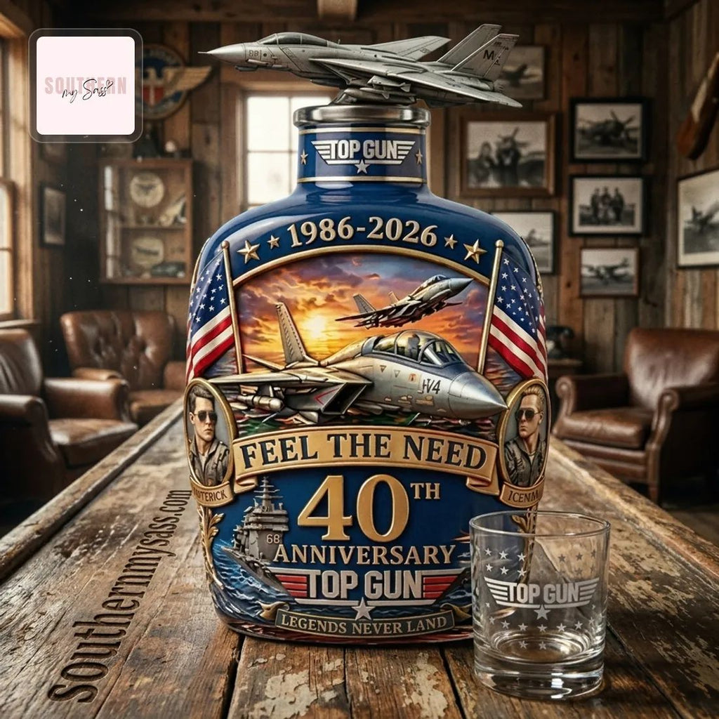Gun 40th Anniversary F-14 Jet Commemorative Whiskey Bottle