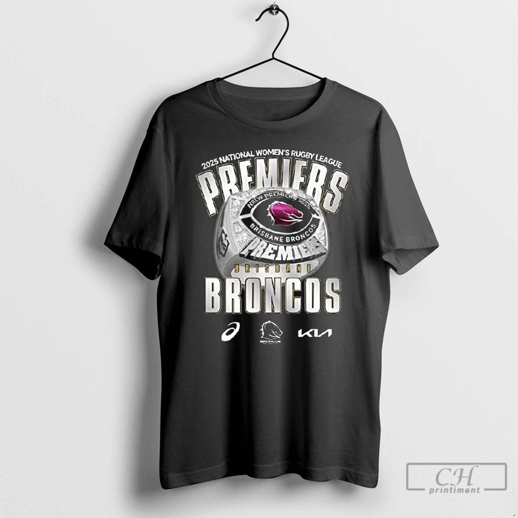 Classic Brisbane Broncos 2025 National Rugby League Premiers Ring Long Sleve T Shirts Hoodie Longsleeve