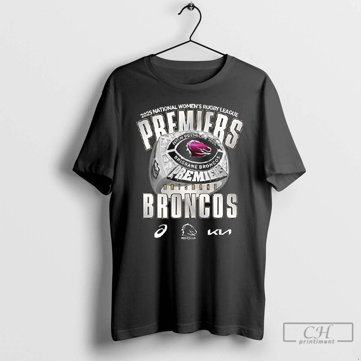 Classic Brisbane Broncos 2025 National Rugby League Premiers Ring Long Sleve T Shirts Hoodie Longsleeve