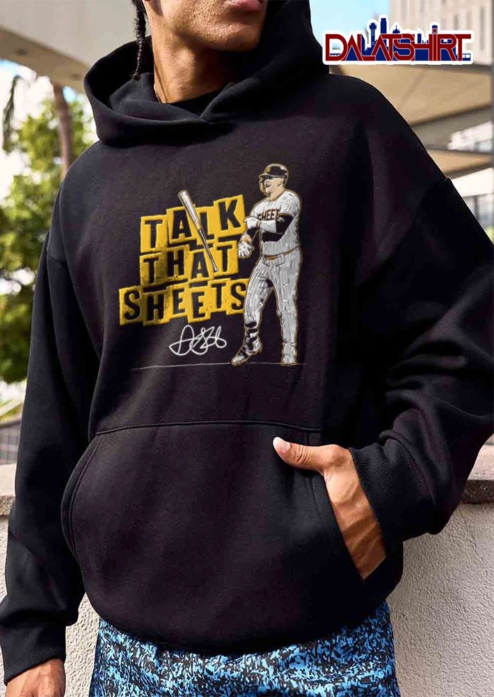 San Diego Padres Fernando Tatis Jr Talk That Sheets baseball player pointing bat illustration 23 shirt