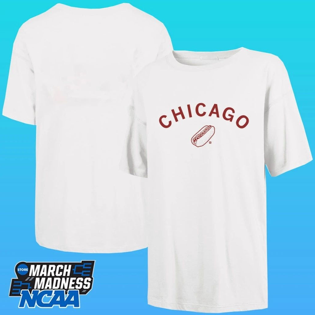 Chicago Hot Dog Curved Ringer Shirt