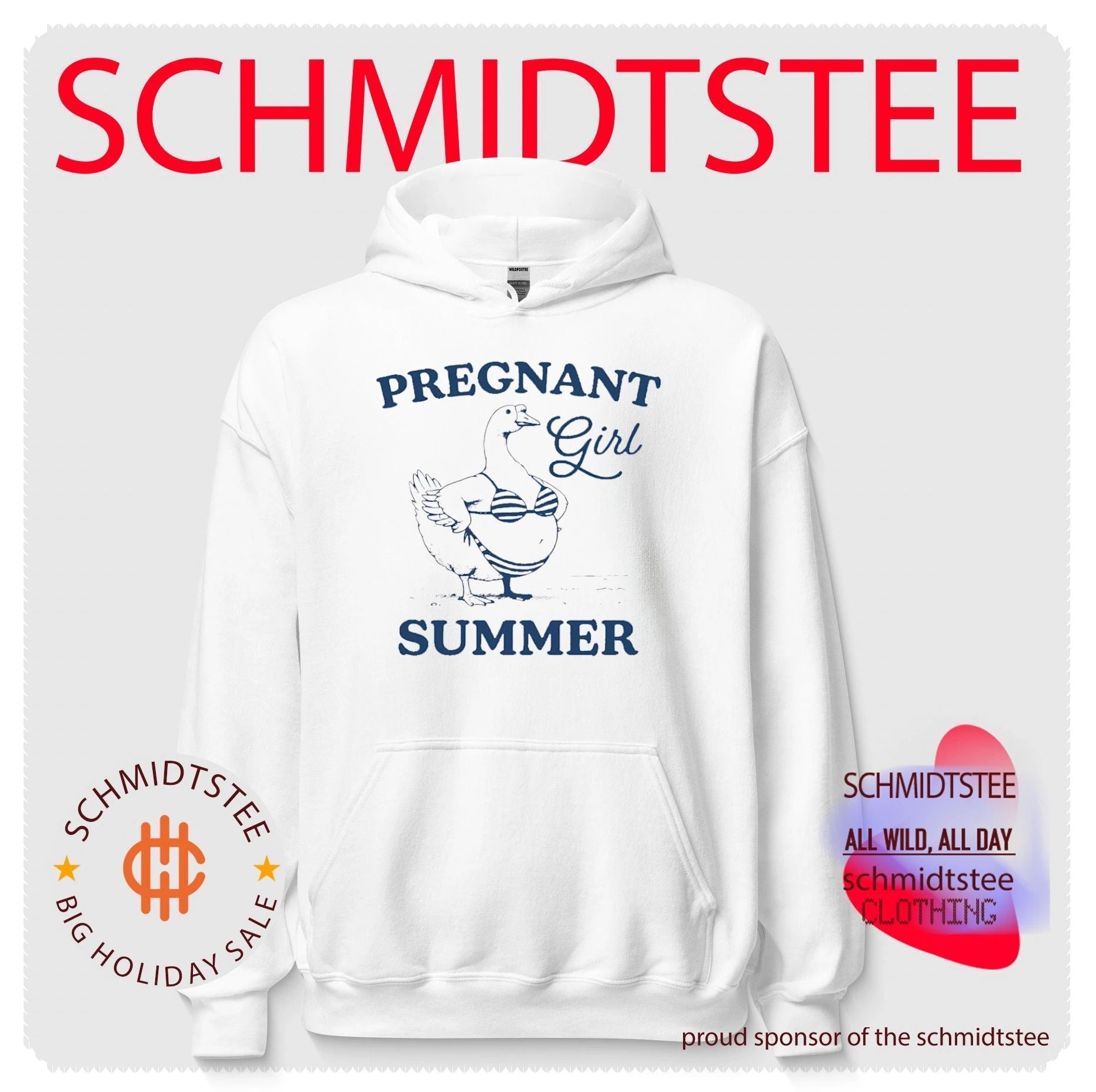 Pregnant Girl Summer Goose in Bikini funny animal shirt