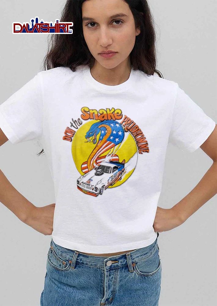 Don the Snake Prudhomme ARMY Snake Cobra American Flag Dragster Car shirt