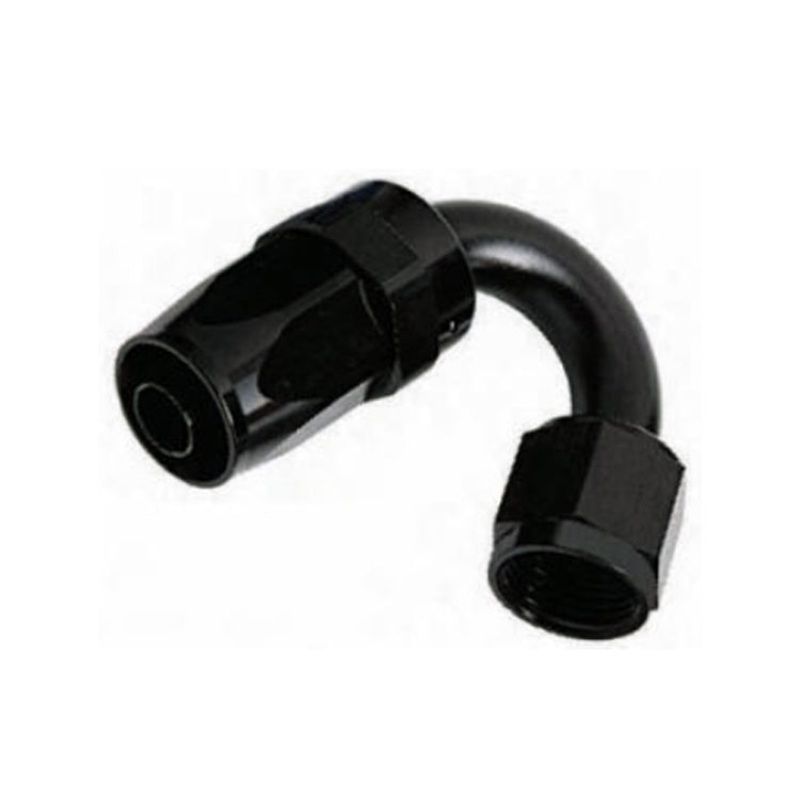 -8AN Female 150 Hose End, Swivel Style, Black Hard Anodized Aluminum
