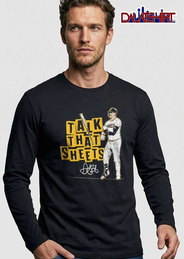San Diego Padres Fernando Tatis Jr Talk That Sheets baseball player pointing bat illustration 23 shirt