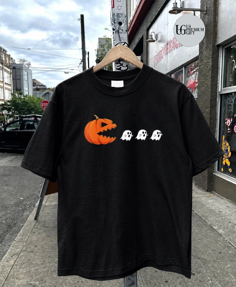 Pumpkin eating ghost Halloween Gamer shirt