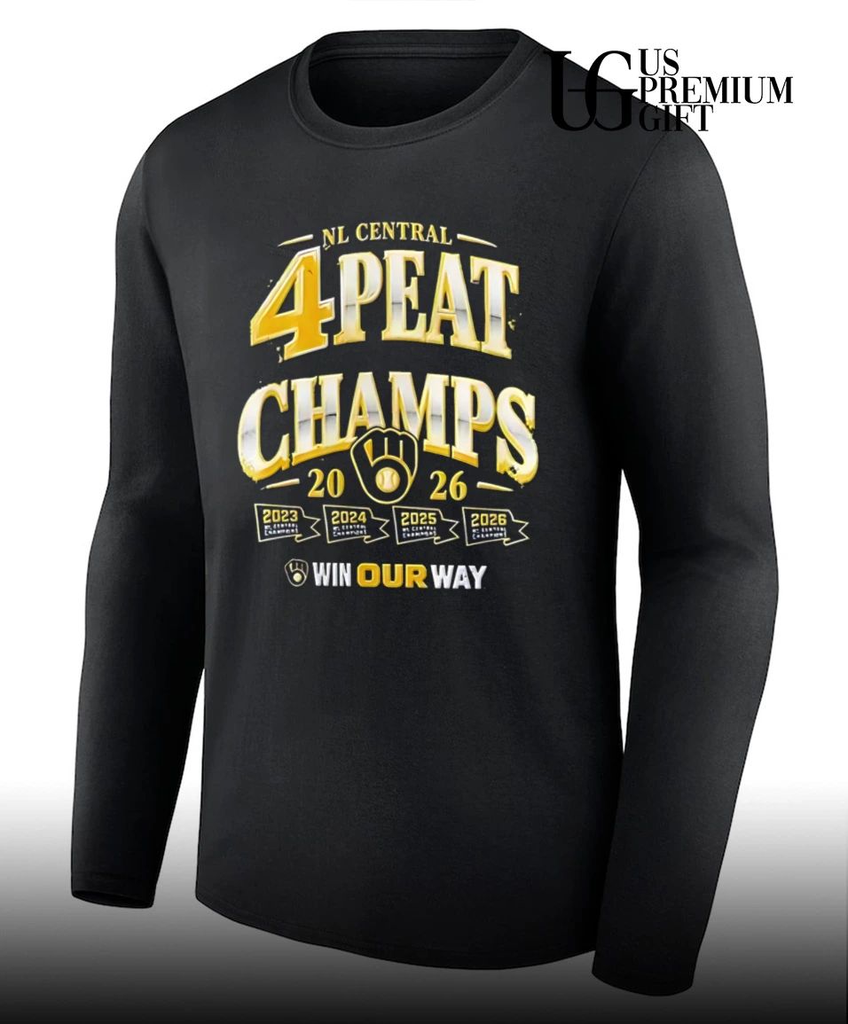 4 Peat NL Central Milwaukee Brewers Win Our Way Division Champions 2026 shirt
