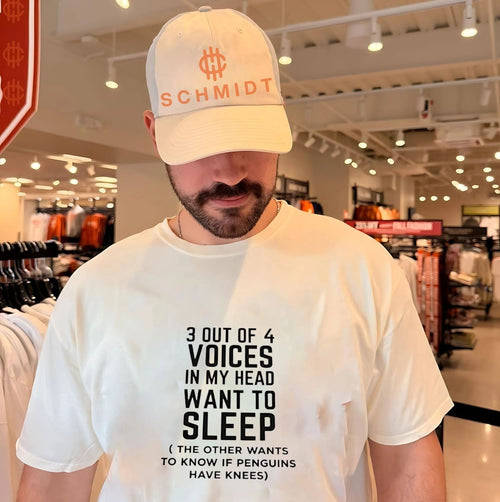 3 Out of 4 Voices in My Head Want to Sleep Penguin Quote shirt