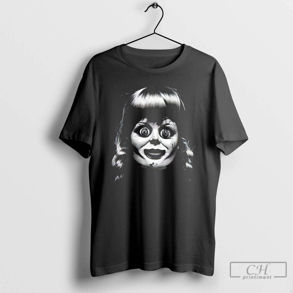 Classic Annabelle Horror Character Big Face Halloween T Shirts Hoodie Longsleeve