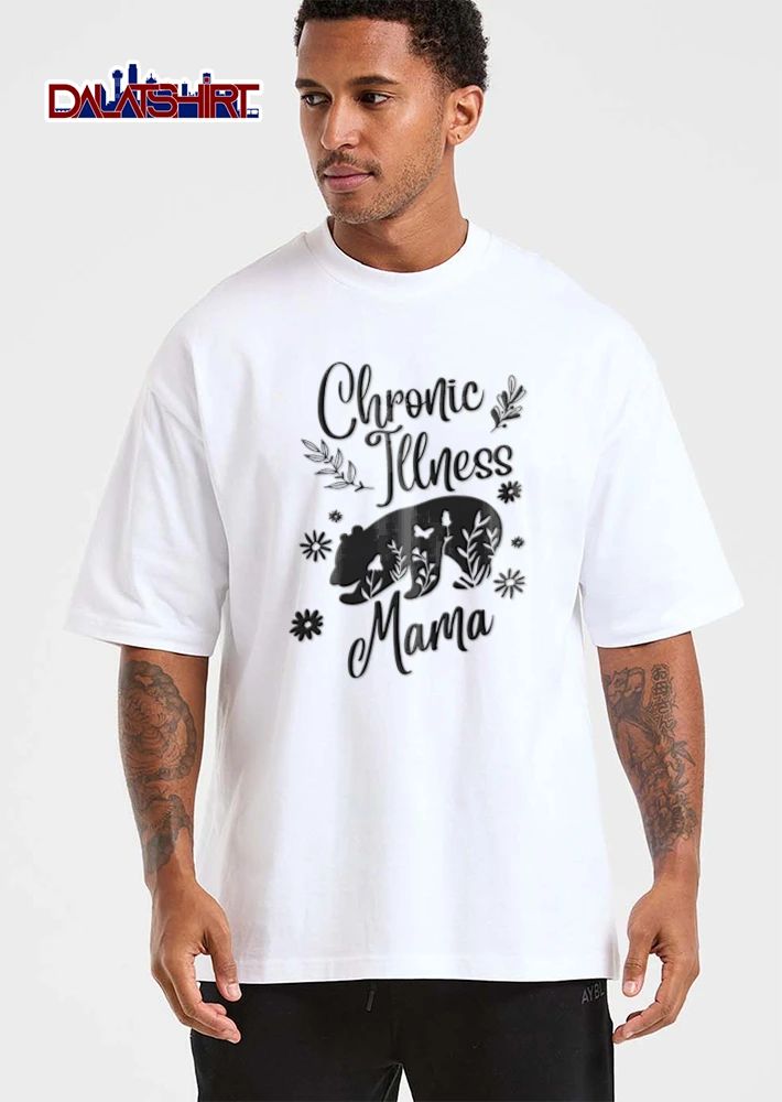 Chronic Illness Mama black bear silhouette floral pattern shirt