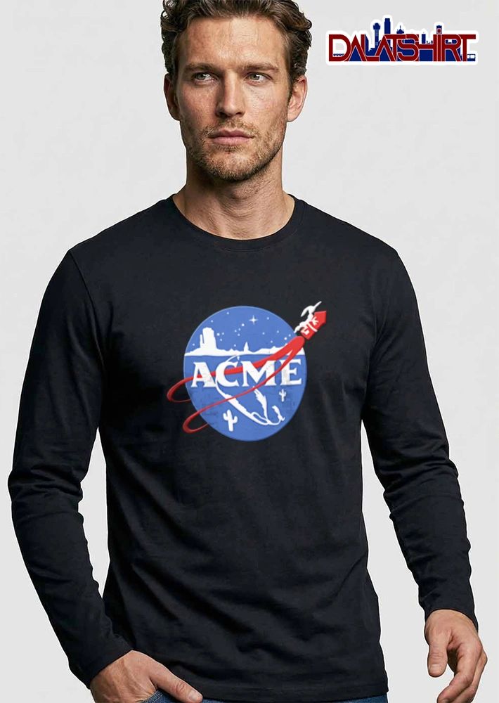Nasa Acme rocket launching over desert landscape shirt