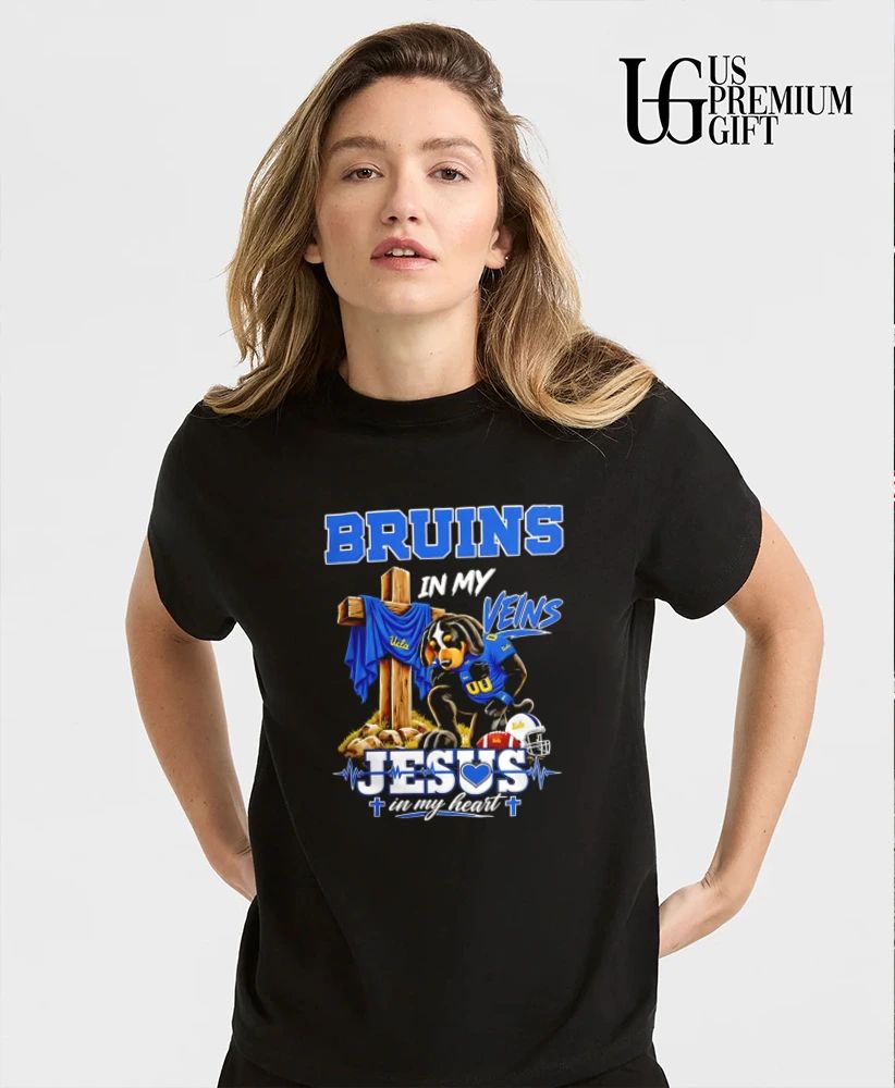 UCLA Bruins Dog In My Veins Jesus In My Heart Faith Football mascot shirt