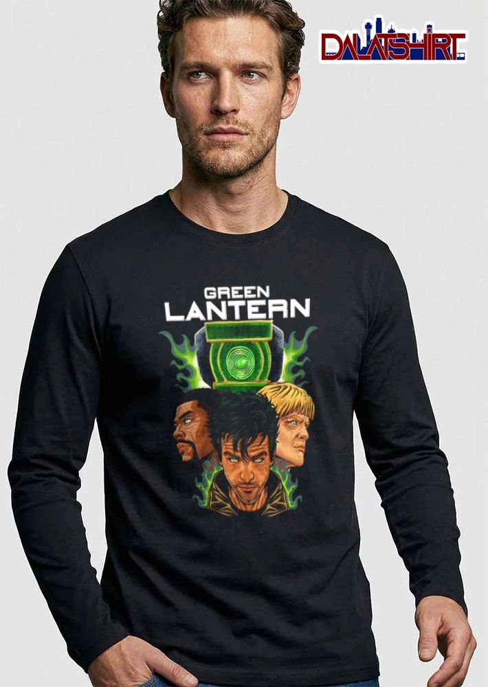 Green Lantern three men Green glowing eyes shirt