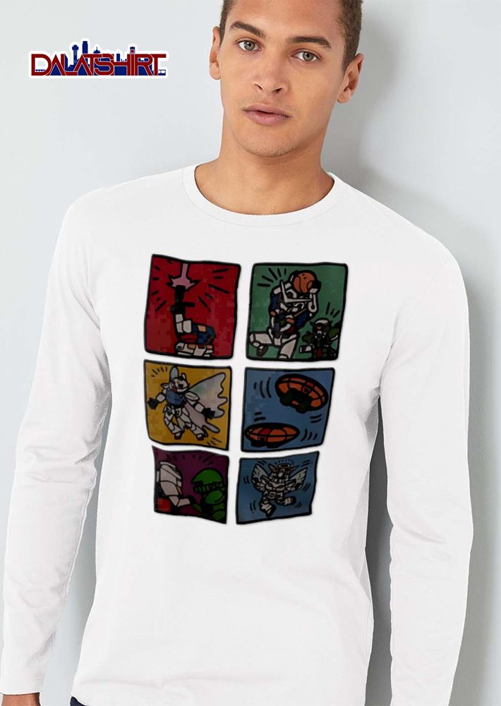 Keith Haring Style Pop Art Cartoon Japanese Mecha Robot Comic Panels shirt