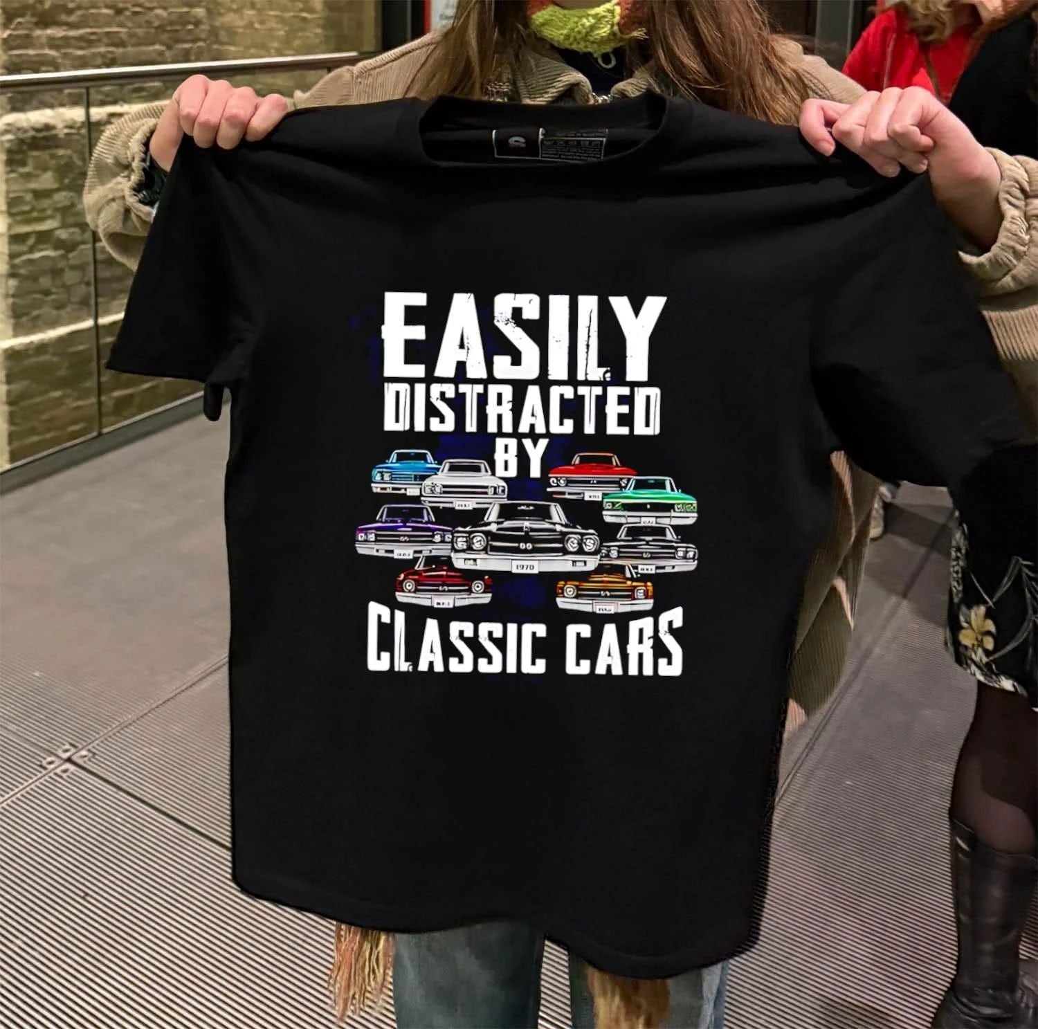 Easily distracted by cavale 1970 classic cars shirt