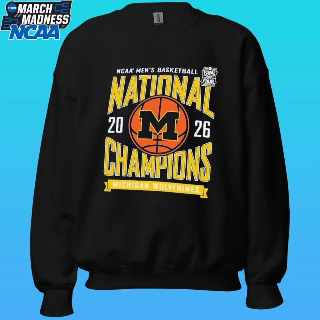 Michigan Wolverines Champion 2026 NCAA Men’s Basketball National Champions Powerblend Shirt