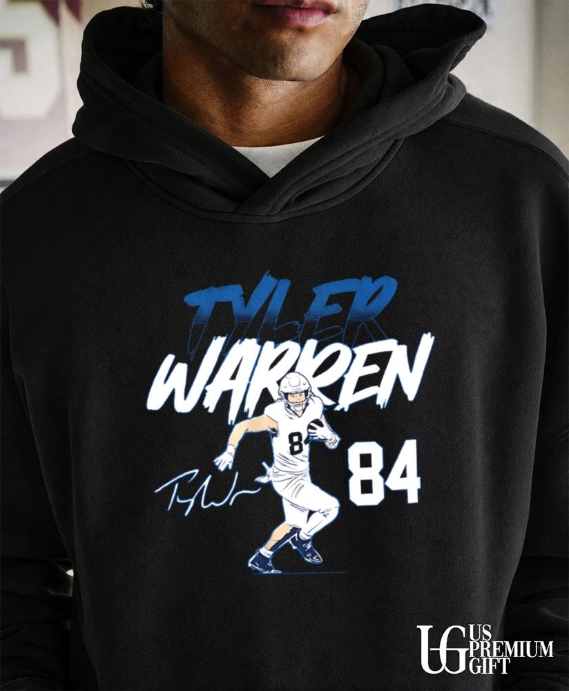 Tyler Warren Penn State football player running illustration shirt