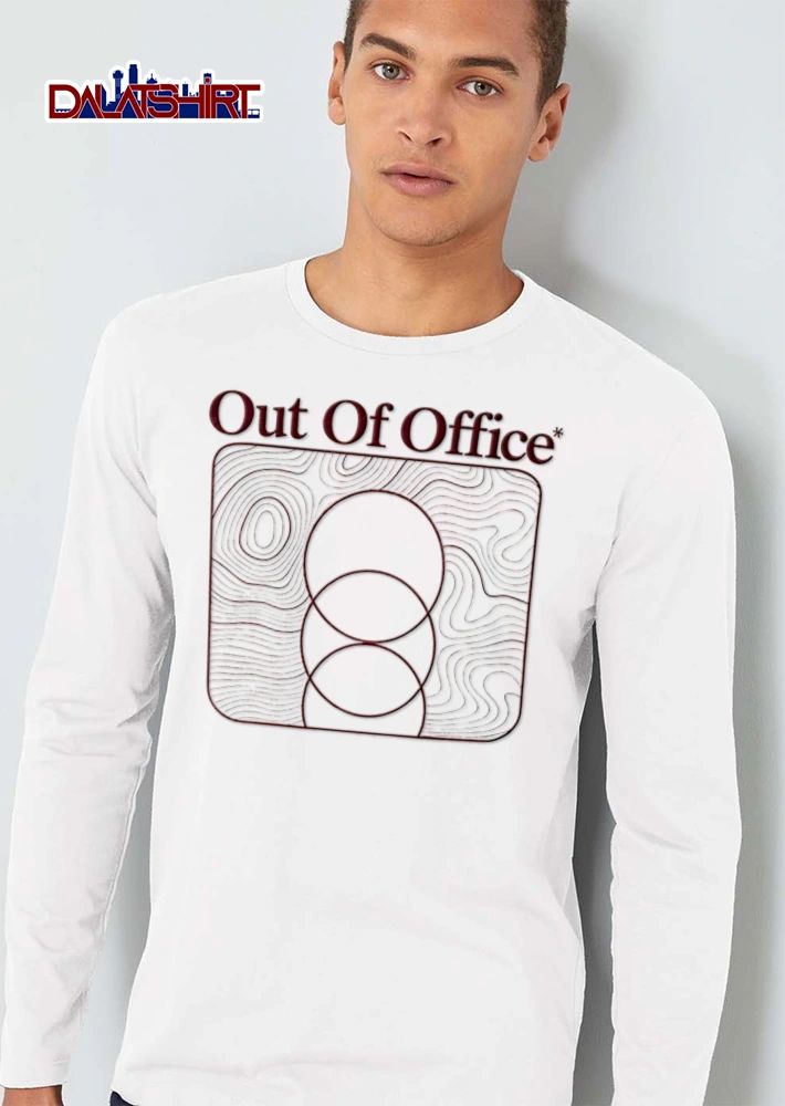 Out Of Office topographic lines three overlapping circles shirt
