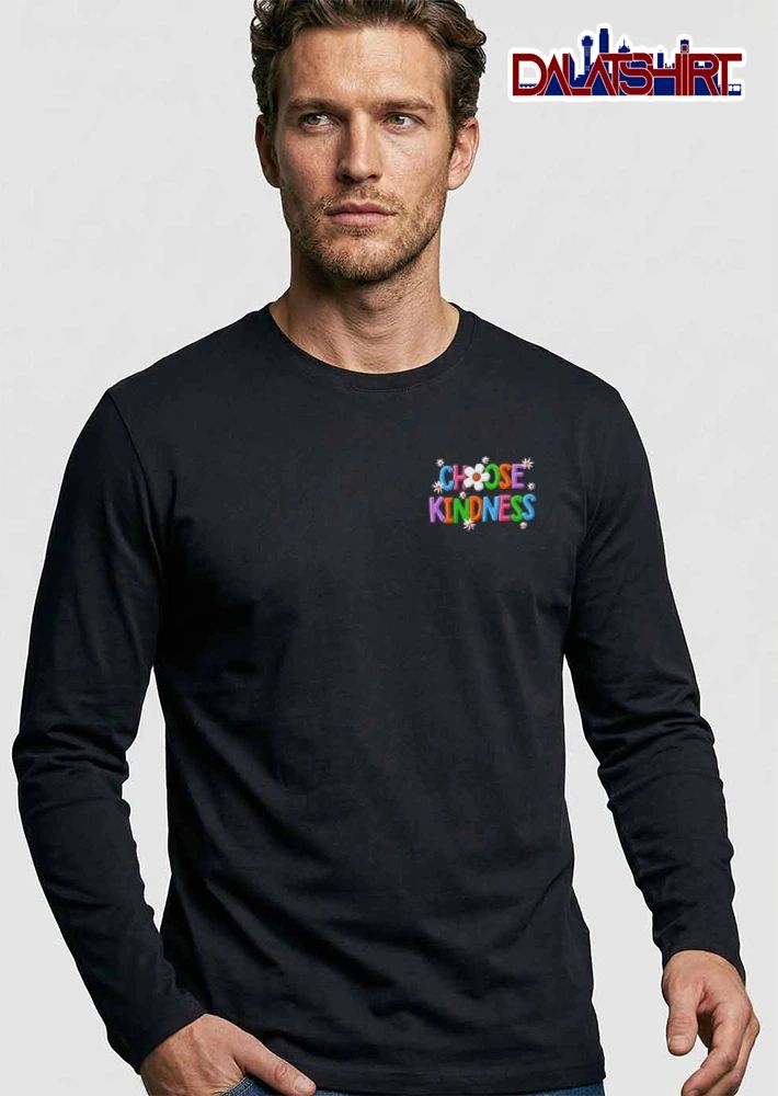 Choose Kindness colorful flowers text purple polo shirt