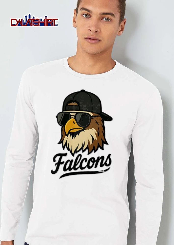 Atlanta Falcons eagle wearing sunglasses baseball cap shirt