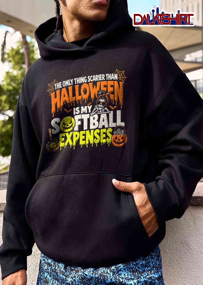 The Only Thing Scarier Than Halloween Is My Softball Expenses skeleton shirt