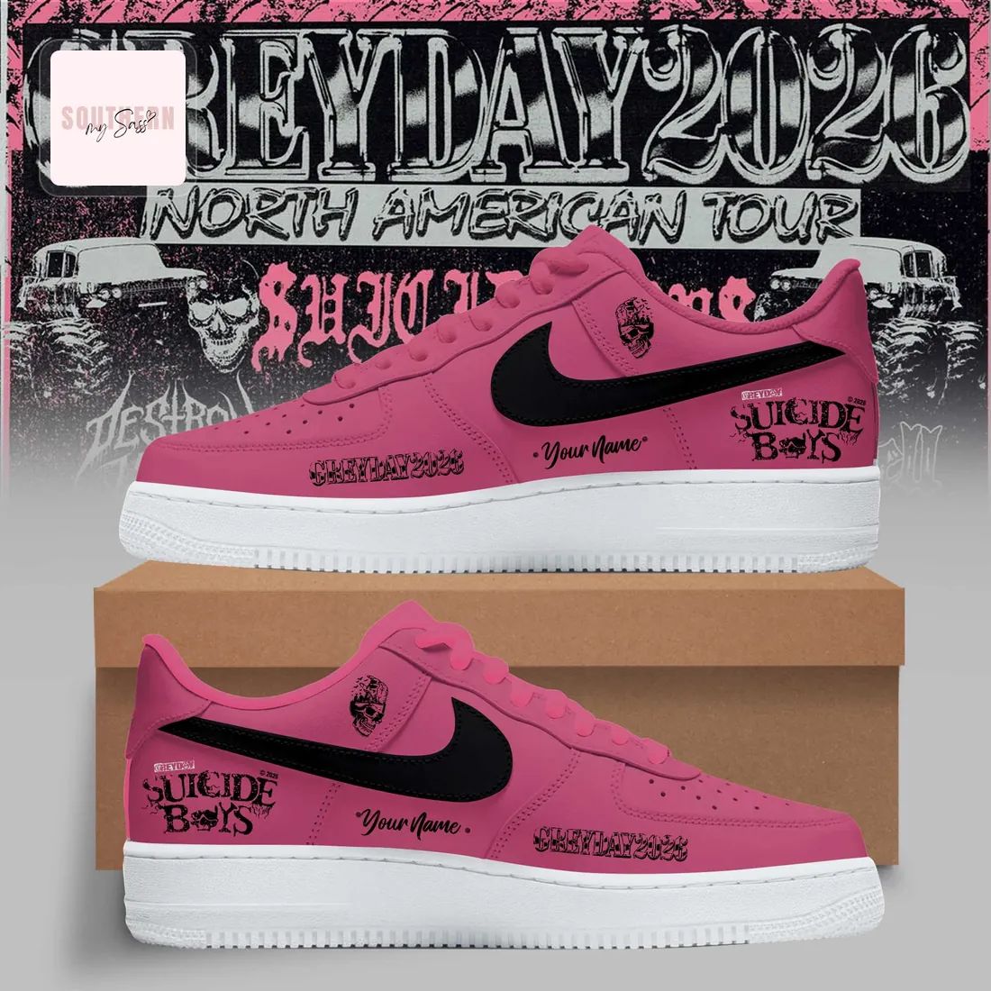 Suicideboys Grey Day 2026 Tour Custom Kicks with Name Air Force 1