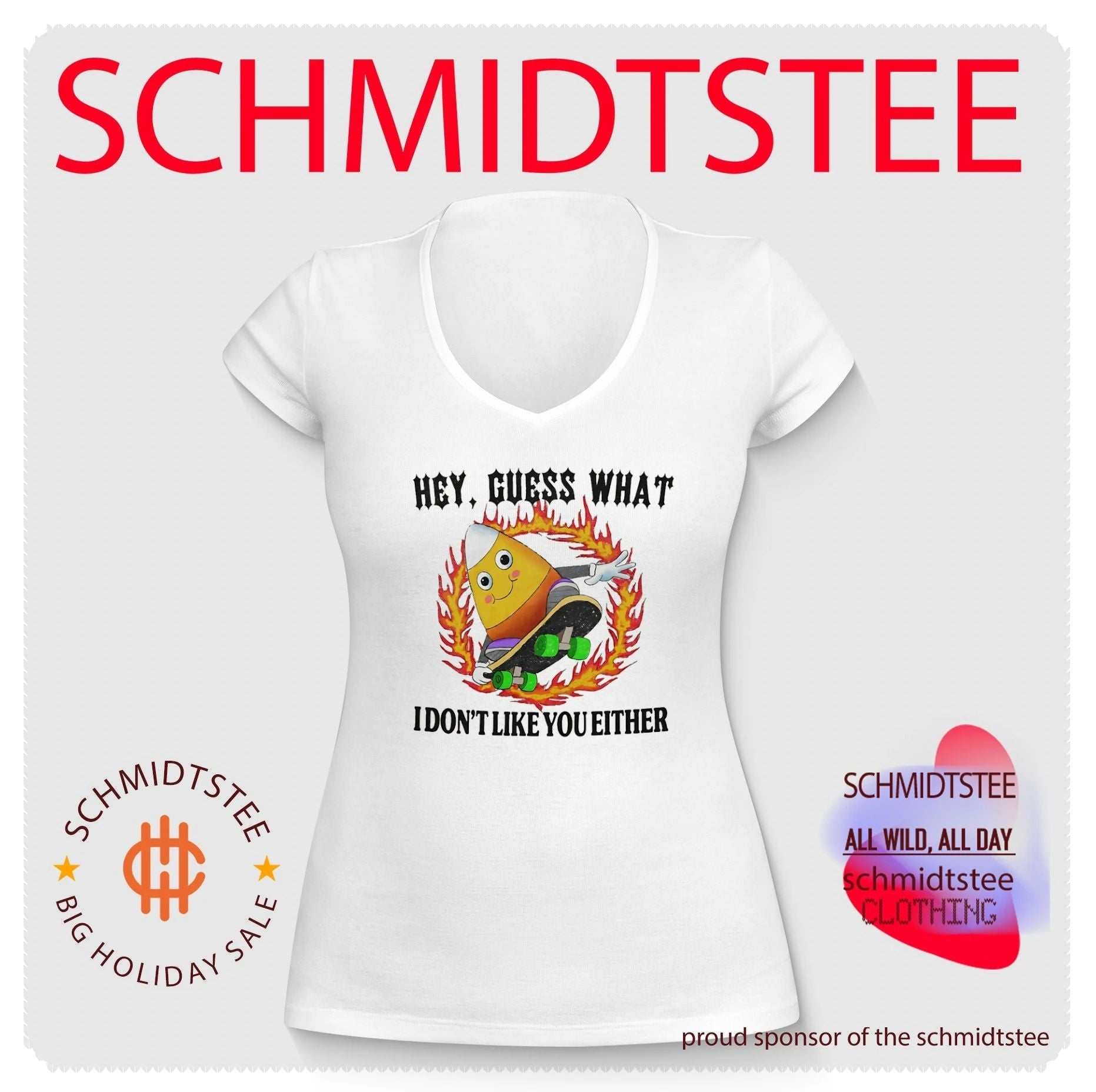 Candy Corn Skateboarder Hey Guess What I Don’t Like You Either shirt