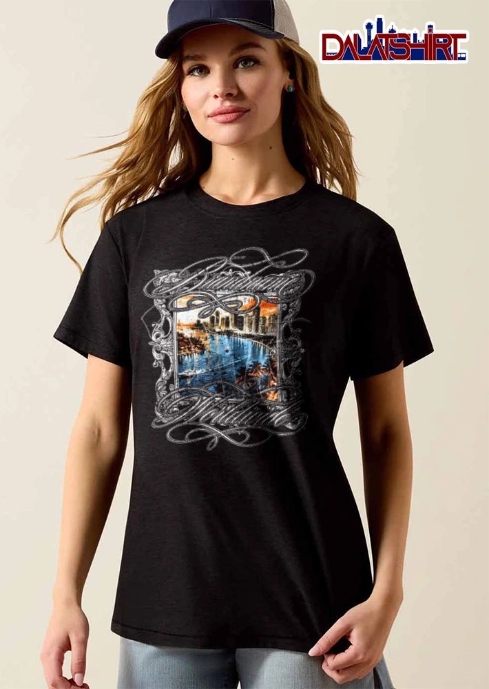 Bandana Worldwide city skyline river boats frame shirt