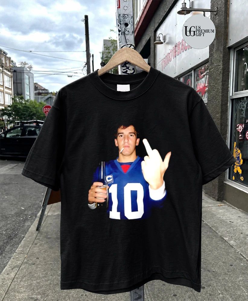 Eli Manning middle finger portrait shirt