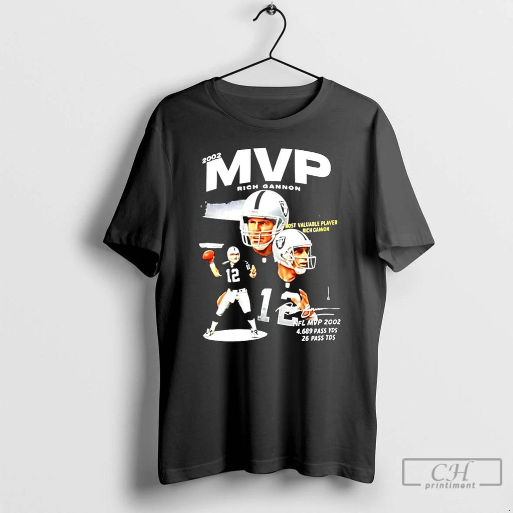 Classic 2002 Mvp Rich Gannon Most Valuable Player Signature Graphic T Shirts Hoodie Longsleeve