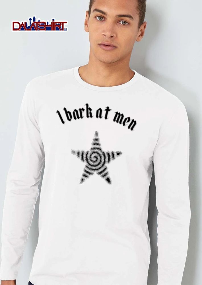 I Bark At Men star with spiral center halftone shirt