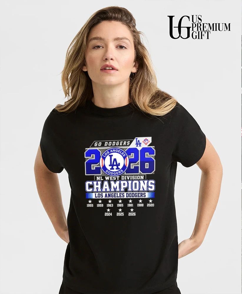 Los Angeles Dodgers Go Dodgers 2026 NL West Division Champions 10 Stars logo shirt