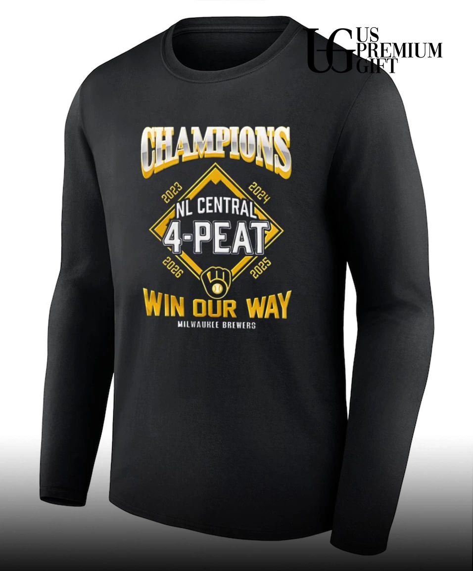 Milwaukee Brewers Win Our Way NL Central 4 Peat Division Champions 2026 shirt